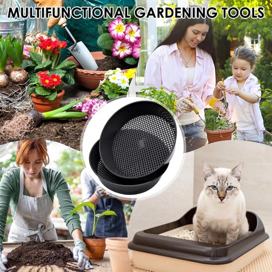 Aurixi® Tuinzeef - Zandzeef - Compostzeef - Aardezeef - 2 Stuks-Groen- 21cm x 19cm x 6cm van aurixi — afbeelding 2