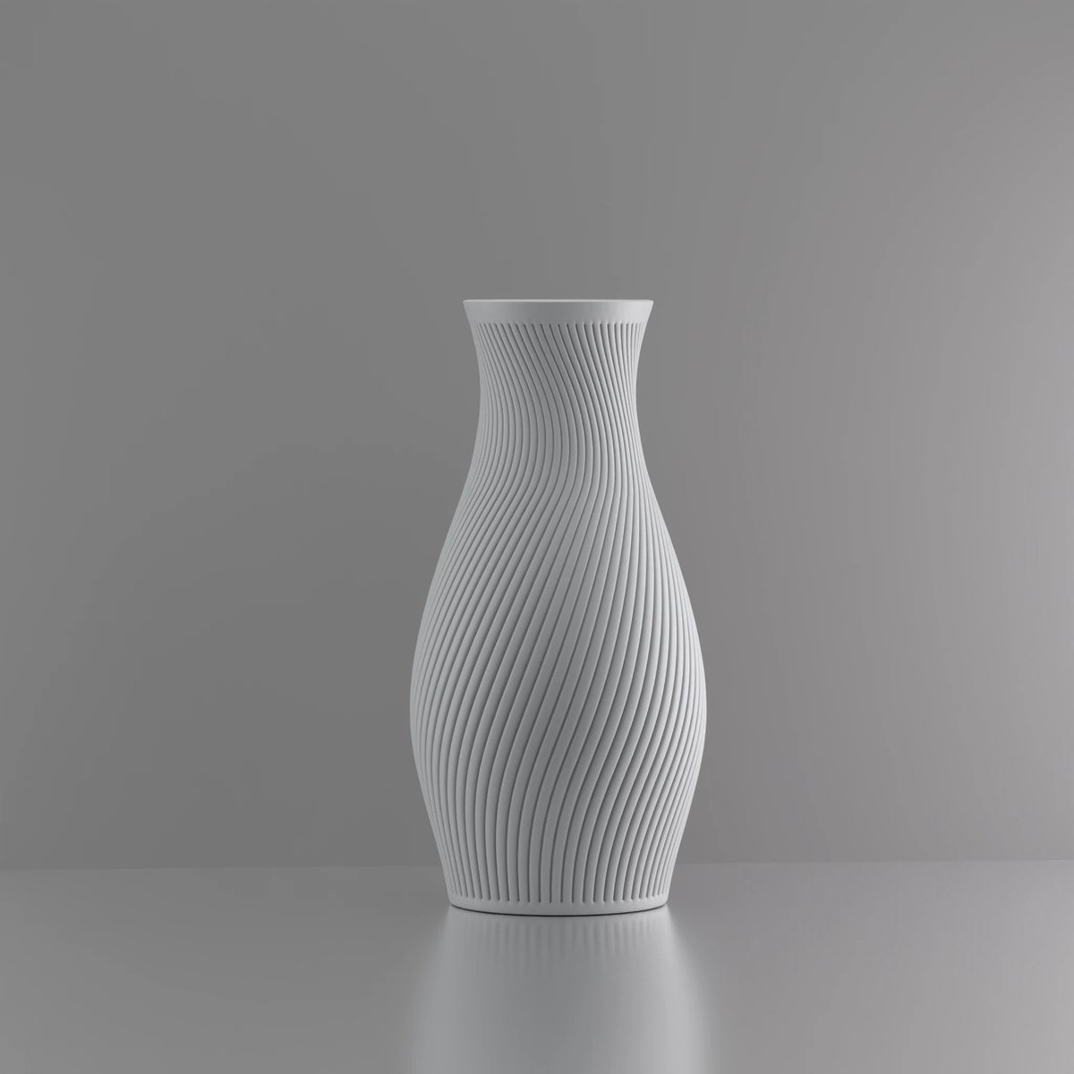 3d-gezellig Diana - Vaas - Waterdicht - Grijs - Maat 30 cm - Kunststof - Modern - Bloemenvaas - 100% gerecycled PLA (bioplastic)