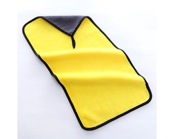 Set van 2 Microvezel droogdoek voor auto's, superabsorberend, krasbestendig, ideaal voor het reinigen van auto's, motoren, ramen en badkamers. Professionele poetsdoek,Geelgrijs,30*60cm