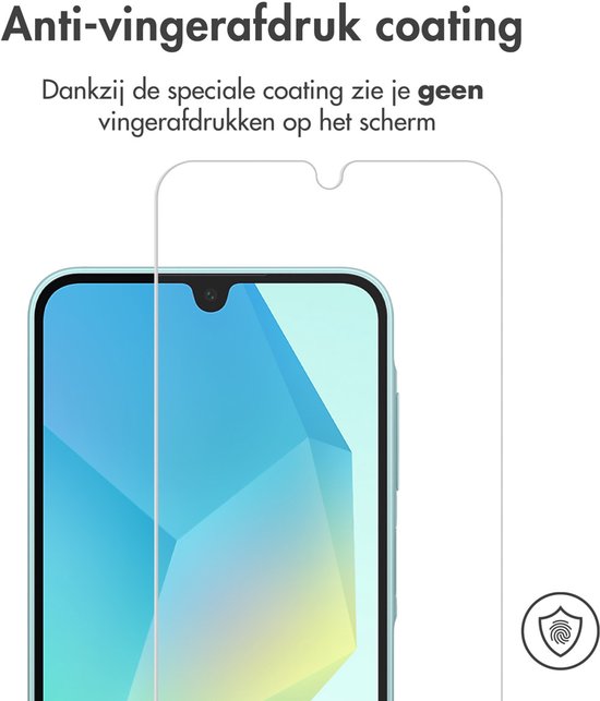 Schermprotector met anti-vingerafdruk coating, geen vingerafdrukken op het scherm.