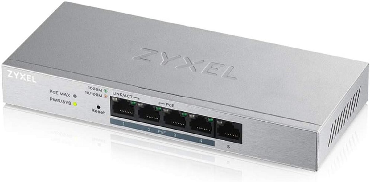 5-Poorts Gigabit PoE Switch met 60W Budget Web Managed