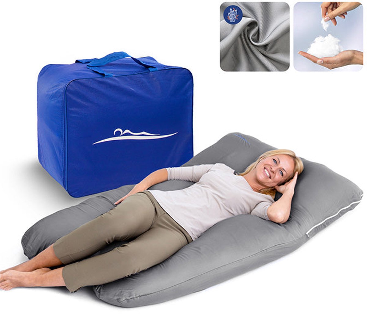 KomfortKissen™ Ergonomisch Kussen - Premium Kussen - Ondersteuning voor Rug en Heupen - Ademend en Zacht - Voor Elke Slaappositie