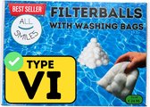 Jacuzzifilter VI - Polysphere Filterbollen - Geschikt voor Bestway Lay-Z-Spa - All Smiles Bubbelbad Spafilter - Model 2026 - Vernieuwde Set met 3 Waszakken