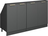 Vicco Rion Kastenset voor schuine wand – 140 cm Set van 2 Antraciet-goud