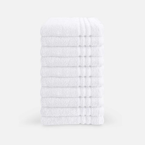Byrklund handdoeken 50 x 100 - set van 10 - 100% Katoen - Hotelkwaliteit - Zacht en Absorberend - Wit