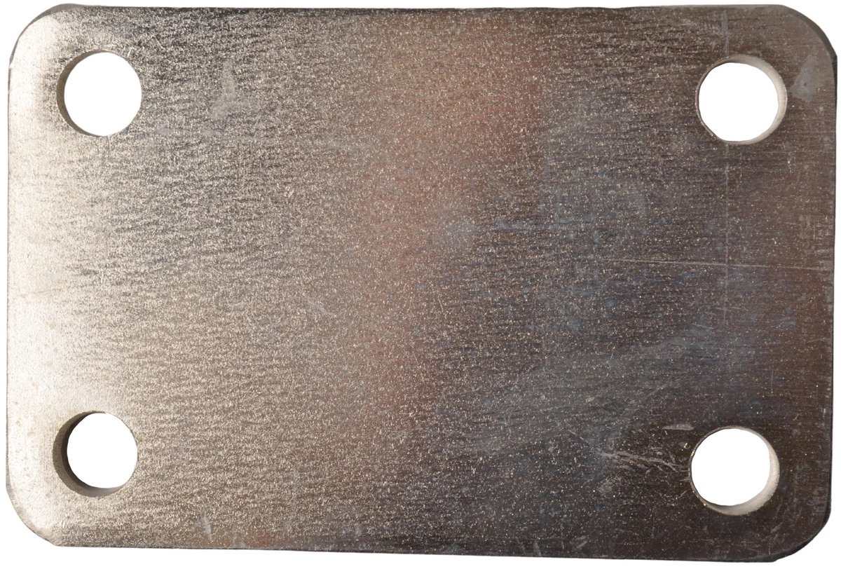120x80 mm stroppenplaat - montageplaat - stalen plaat - klemplaat