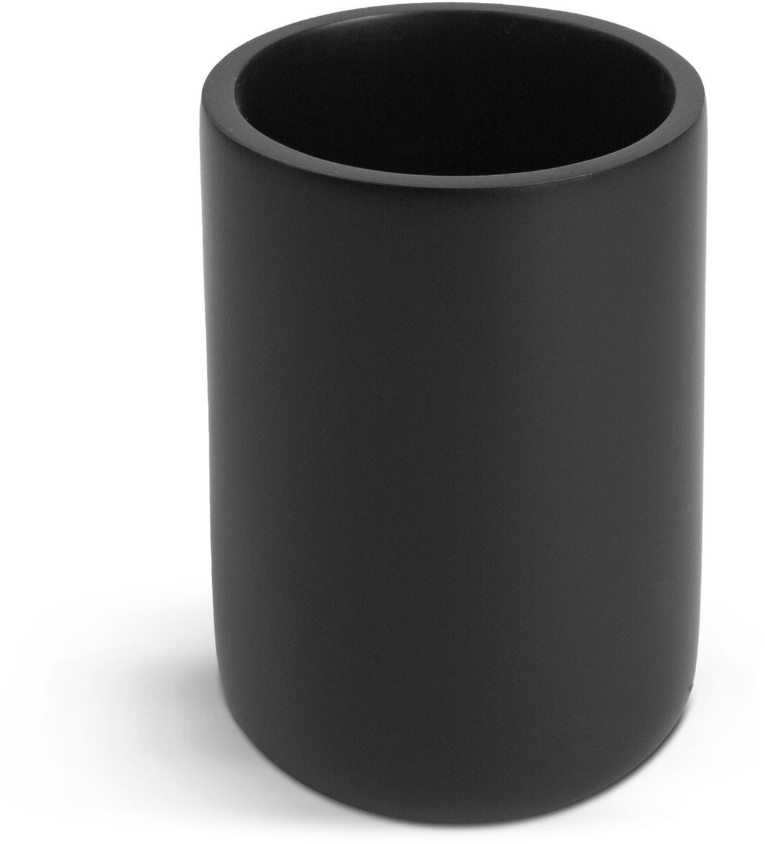 Tandenborstelhouder – Badkamer Beker Mat Zwart – Resin – Ø7,2 x 10,2 cm – Badkamer Accessoire [BW3020B]