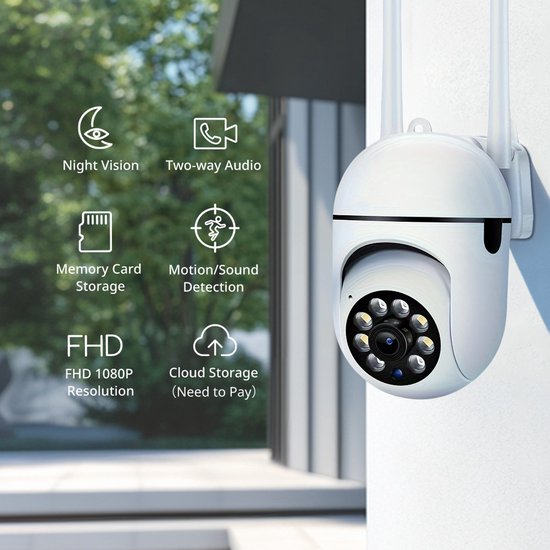 Jently beveiligingscamera's - beveiligingscamera - binnen/buiten - 2 stuks - audio - wifi — afbeelding 3