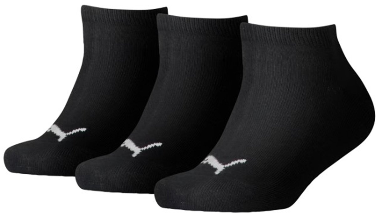 Puma 6-Pack Lage Sneakersokken Driepak Kinderen Heren Dames – 194010001 Zwart