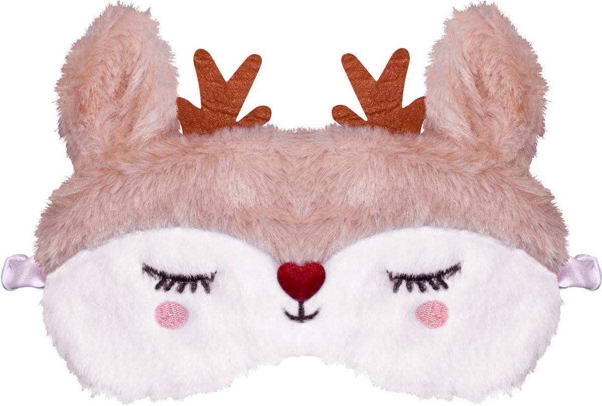 Schattig kerst rendier slaapmasker oogmasker voor volwassenen en kinderen