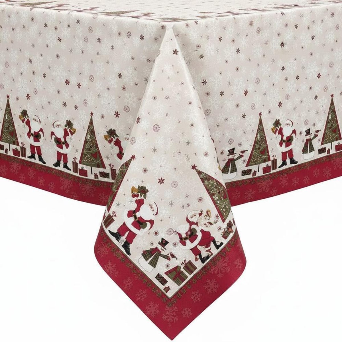 Protecttable - Kerst Tafelzeil Sneeuwpop 140x220cm - Tafelkleed Afwasbaar - Kunststof
