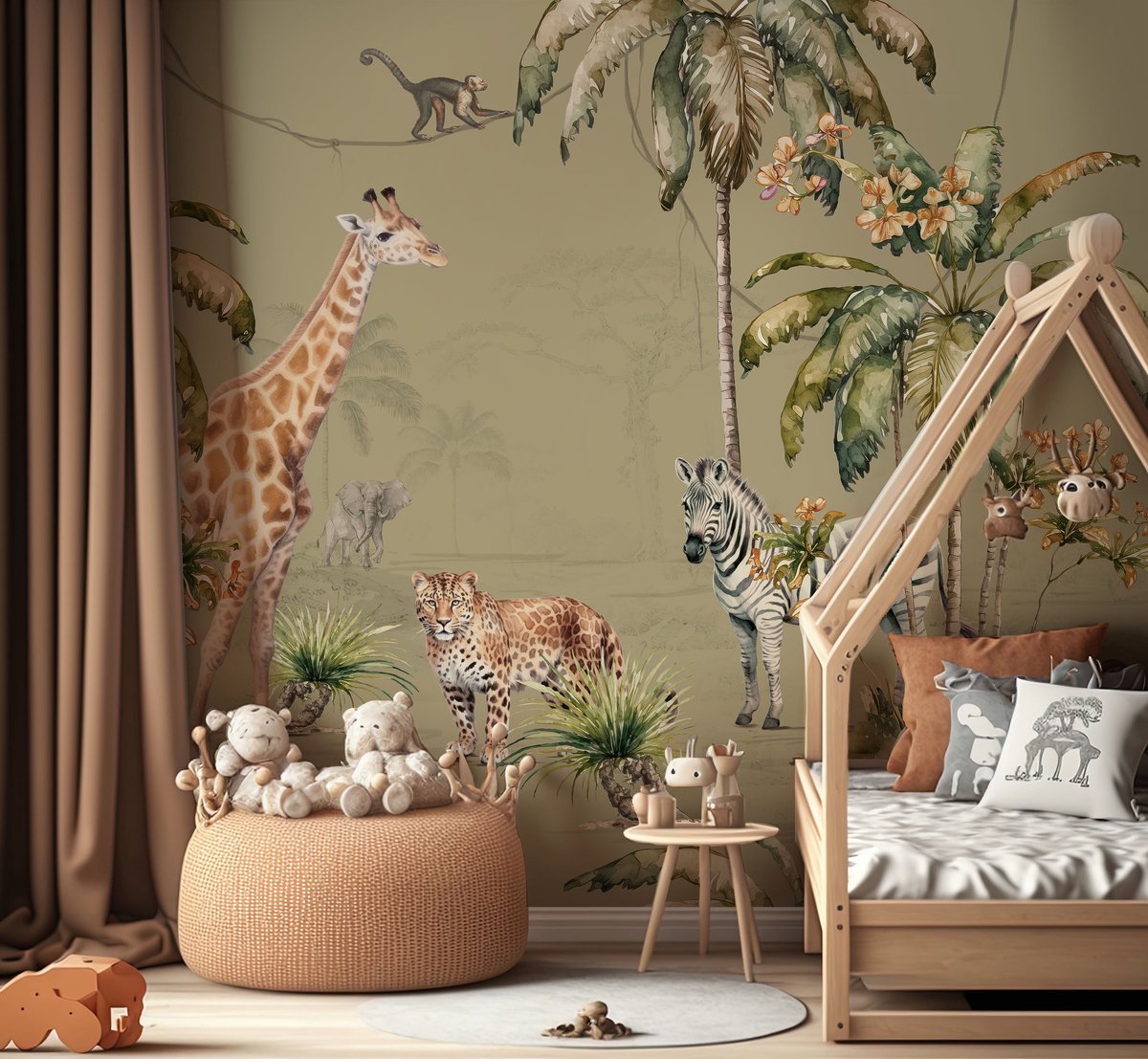 Whymsical Wildlife Army 300cm breed x 280cm hoog