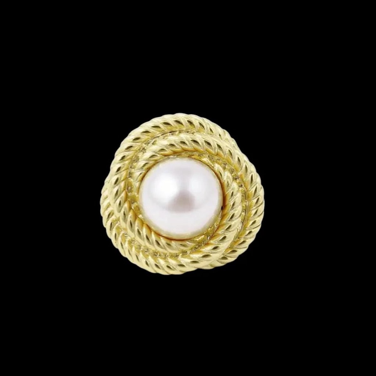 Victoria Valenza Goudkleurige Knot Broche met Witte Imitatieparel - Broche - Goudkleurig - Knot broche - Parel