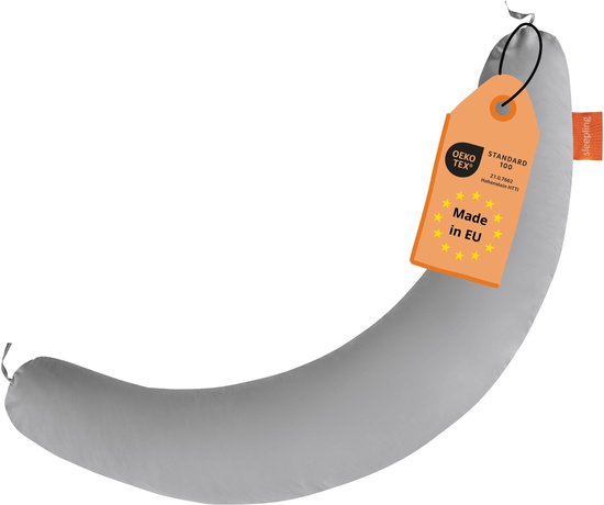 sleepling voedingskussen - 40x190 cm kussen lang - als zwangerschapskussen, positioneringskussen of body pillow - afneembare microvezelhoes - Made in EU - 40 x 190 cm - grijs