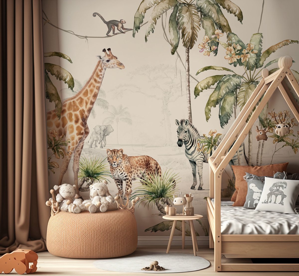 Whymsical Wildlife Off White 400cm breed x 280cm hoog
