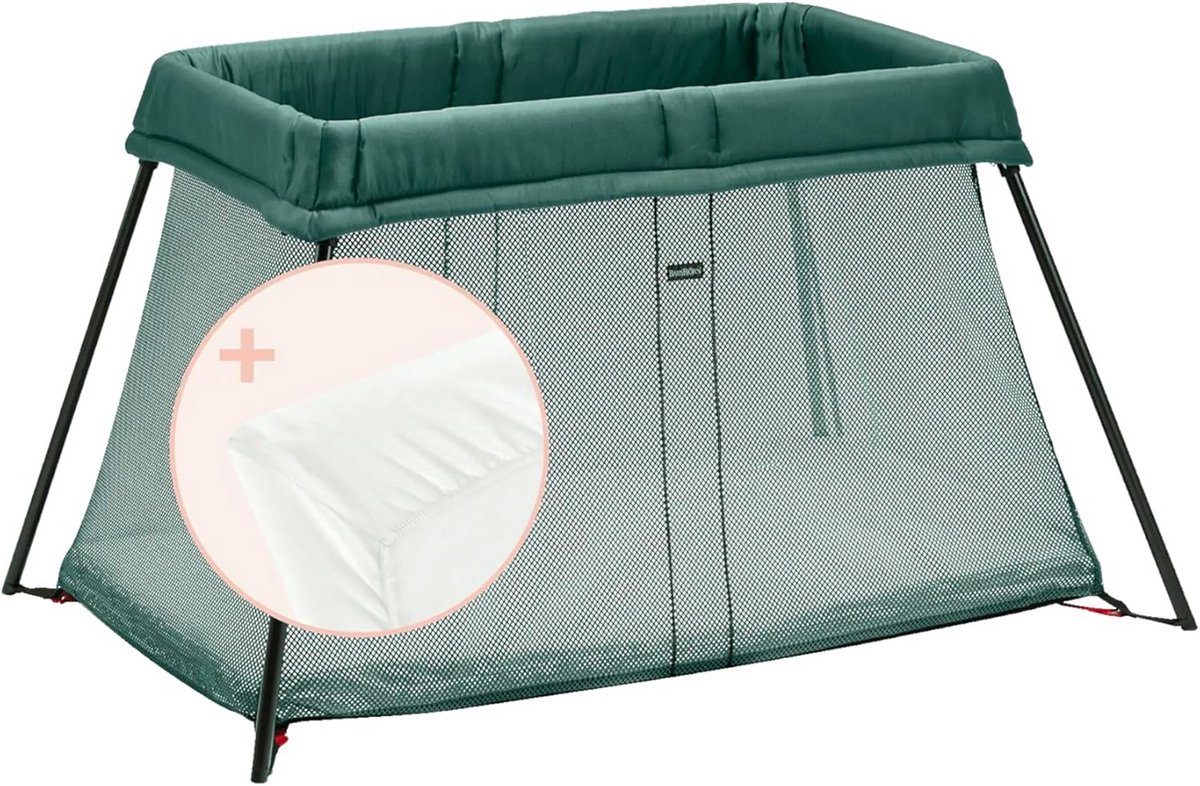 Lichtgewicht Reisbed voor Baby's - Donkergroen Katoen