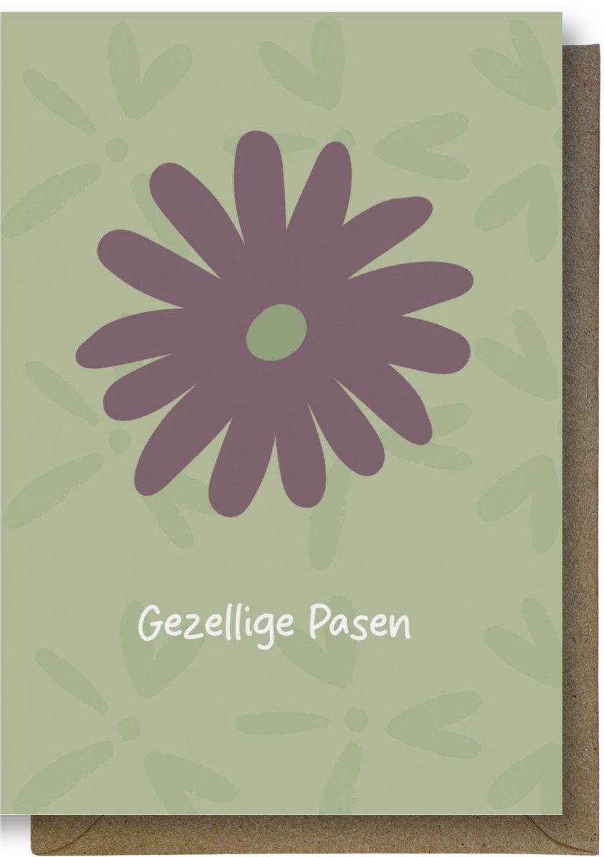 Luxe Vrolijk Pasen Wenskaart - Paaskaart - 12 x 17 cm - gevouwen kaart Inclusief gekleurde envelop