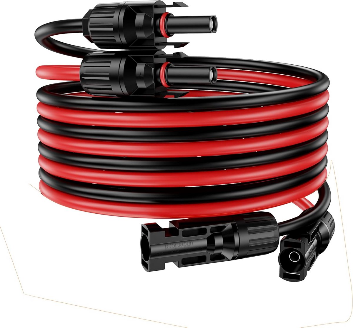 6 Meter Zonne-aansluitkabel 4mm² Rood en Zwart voor PV Zonnepanelen