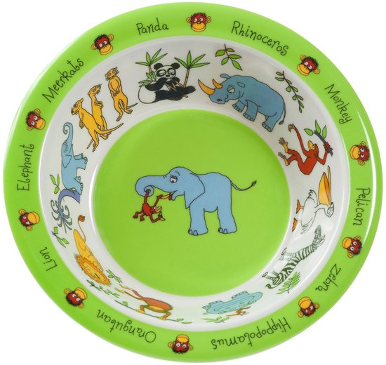 tractor werkvoertuigen kinder melamine servies (vakjesbord met bestek) - Tyrrell Katz — afbeelding 2