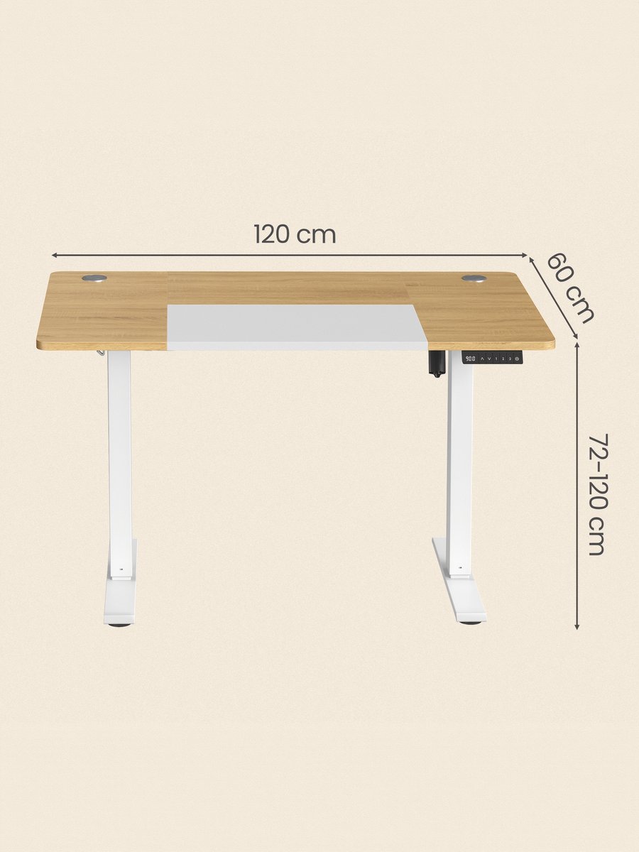 SONGMICS SONGMICS - Zit Sta Bureau - Elektrisch - 120 x 60 - afbeelding 2