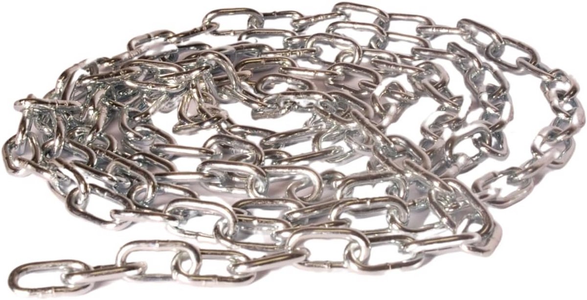 Kortmazige gelaste ketting van verzinkt staal, 3 mm diameter, 25 m, 55 kg