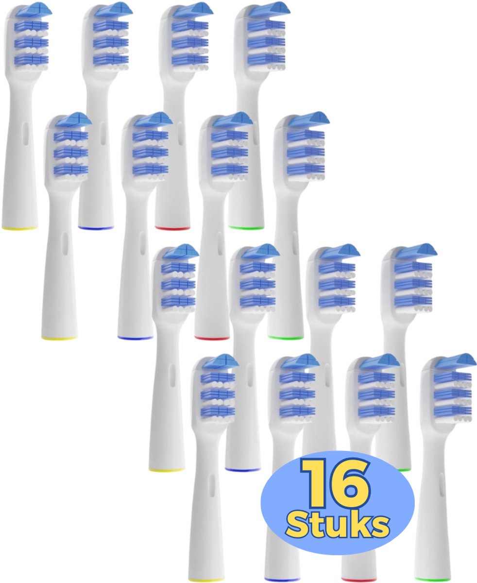 Maxenza Opzetborstels - Geschikt voor Trizone Opzetborstel Oral-B Machine - 16 Stuks