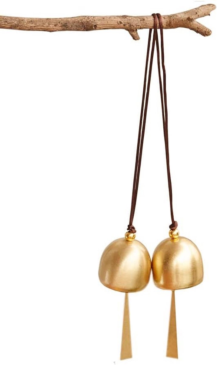 Kleine Vergulde Opknoping Bells - Geluk en Decoratie voor Deur