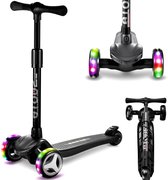 Suotu Kinderstep - Step - 3 Lichtgevende Wielen - EXTRA BREEDE WIELEN - Step 3+ Jaar tot 50kg - Speelgoed Jongens/Meisjes - Zwart