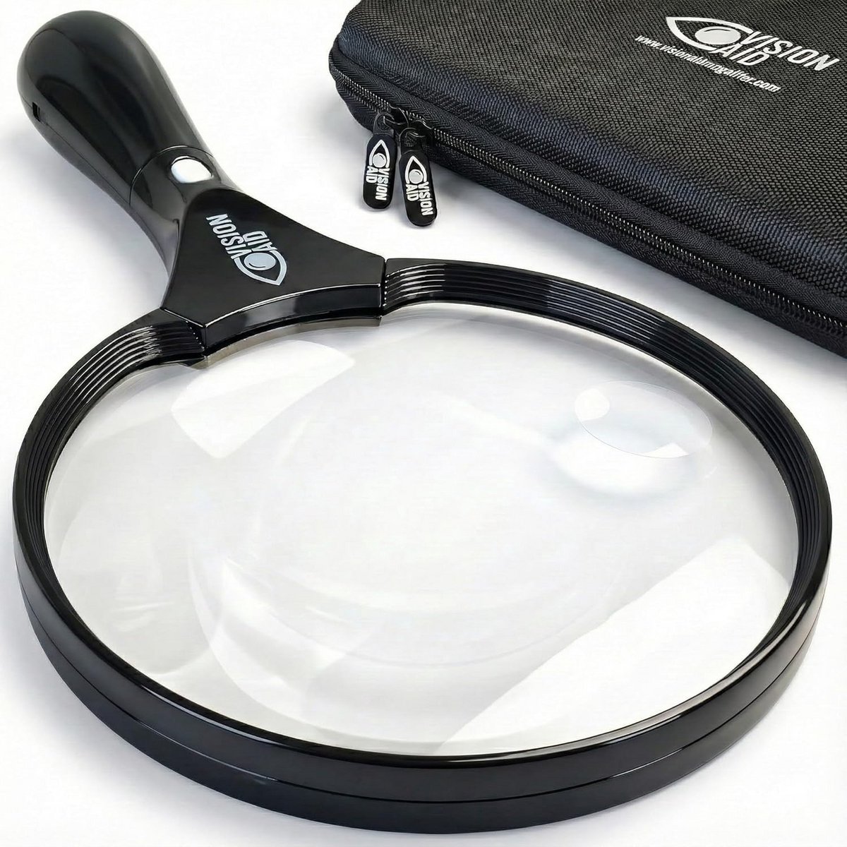 Groot Vergrootglas met LED Verlichting en Opbergkoffer - 5,5 Inch Handlens voor Sieraden, Lezen en Hobby's