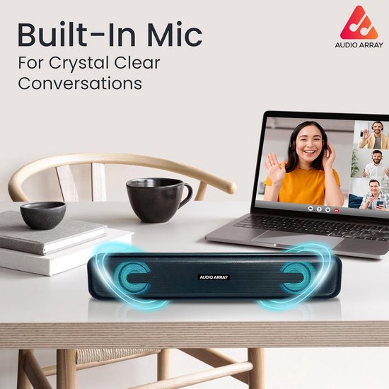 Krachtige Bluetooth Soundbar met 25W, RGB Verlichting en Meerdere Aansluitingen voor TV, PC en Mobiel van Merkloos — afbeelding 2