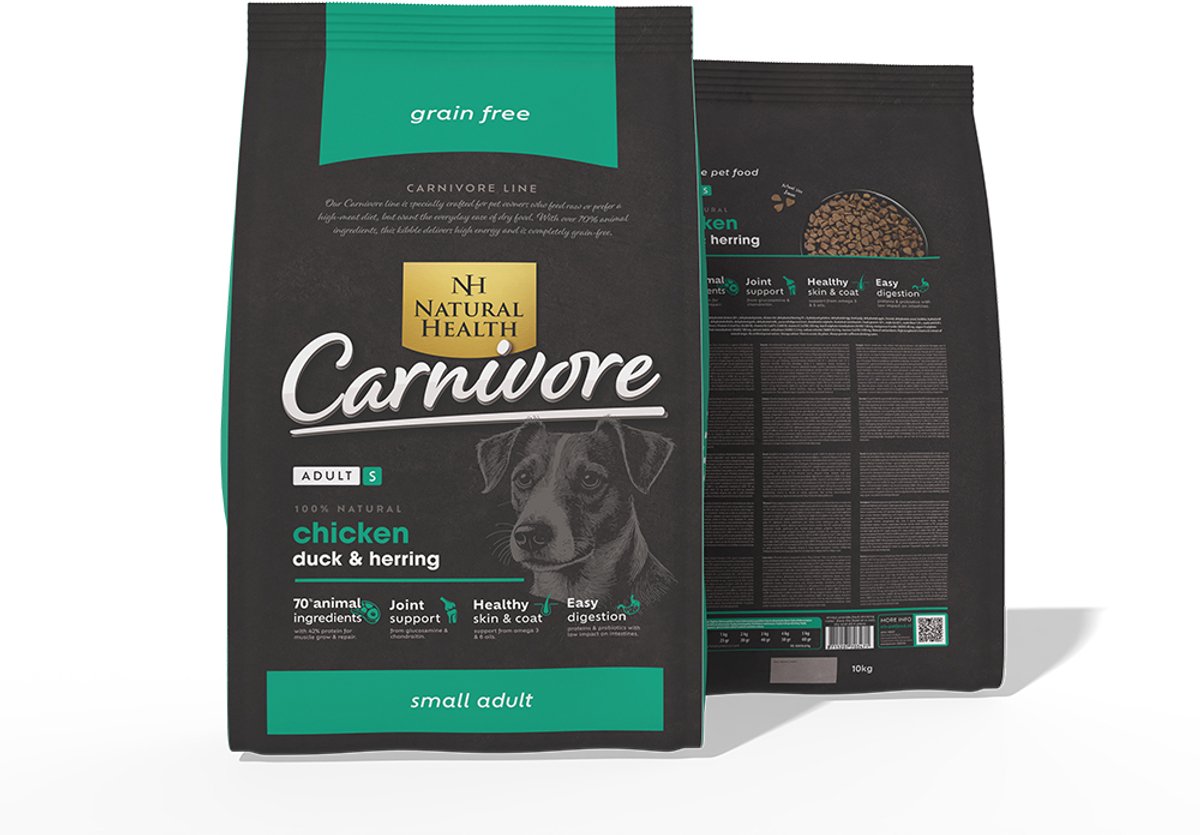 Natural Health Natural Health hondenvoer Carnivore Adult Small Bite 10 kg - Hond