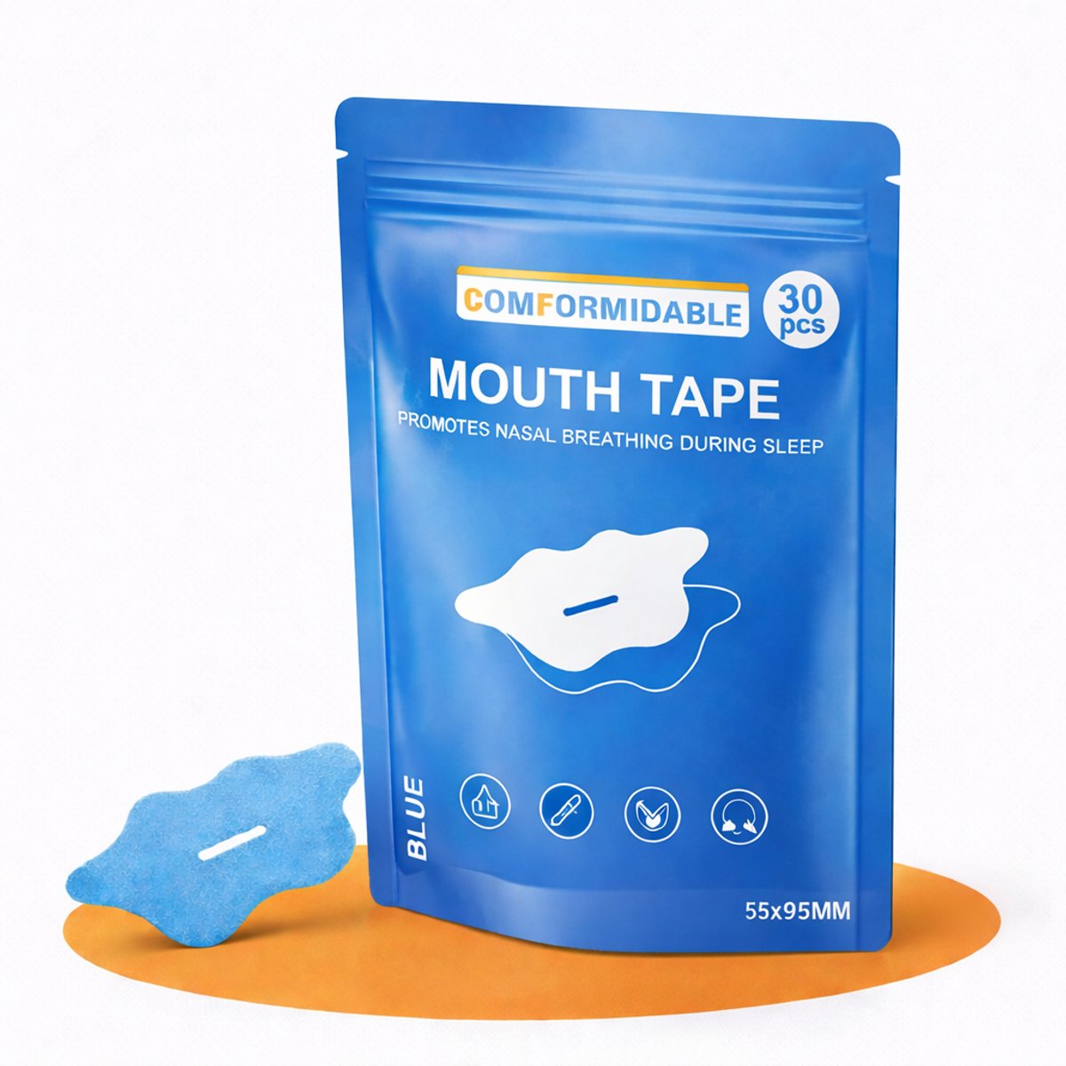 Comformidable® Mondtape 30 Stuks – Anti Snurk Tape – Mouth Tape – Mondpleisters – Bevordert Neusademhaling – Beter Slapen – Hypoallergeen – Slaaptape