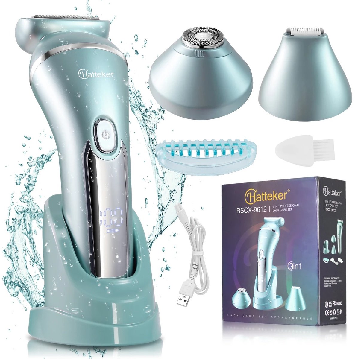 DIMICO - Ontharingsapparaten elektrisch - Ladyshaves - Ontharingsapparaat dames - Epilator vrouw - 90min - 3in1 - nat/droog