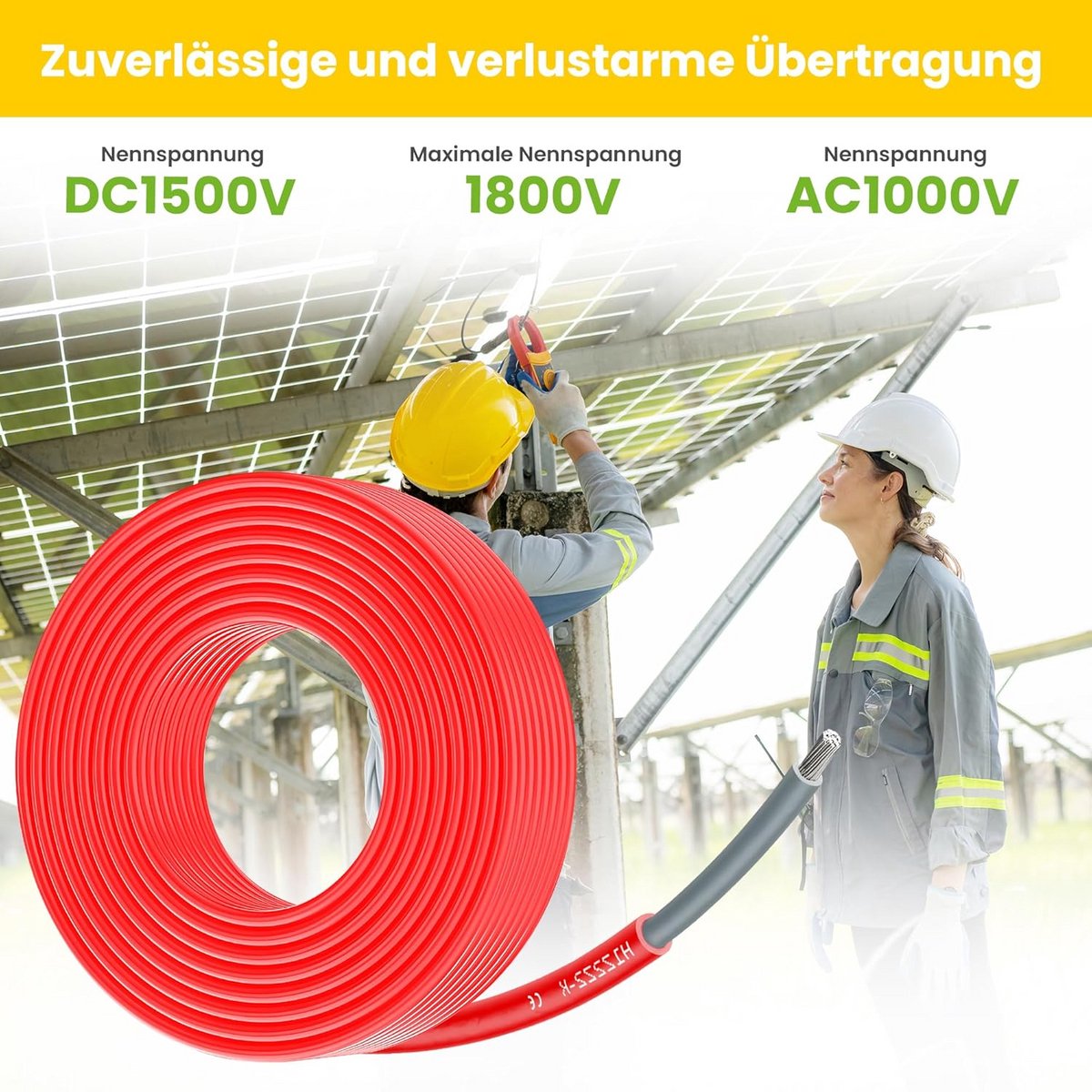 Flexibele Zonnekabel H1Z2Z2-K 6mm² voor Zonnepanelen