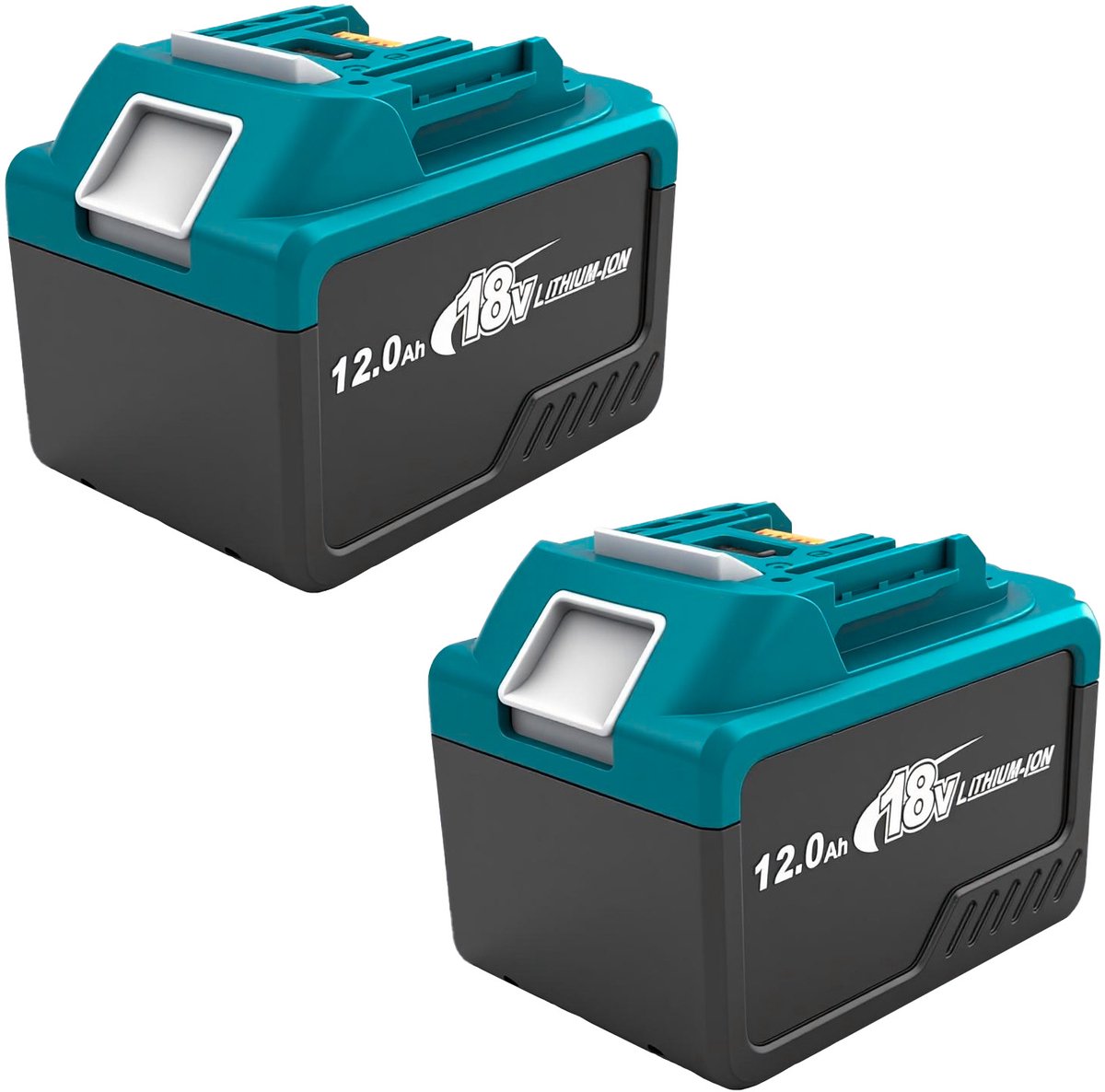 2-pack 12.0Ah vervangende Makita 18V lithiumbatterij, compatibel met Makita 18V gereedschap en lader BL1860B BL1815 BL1820 1830B 1840B 1850B (blauw)