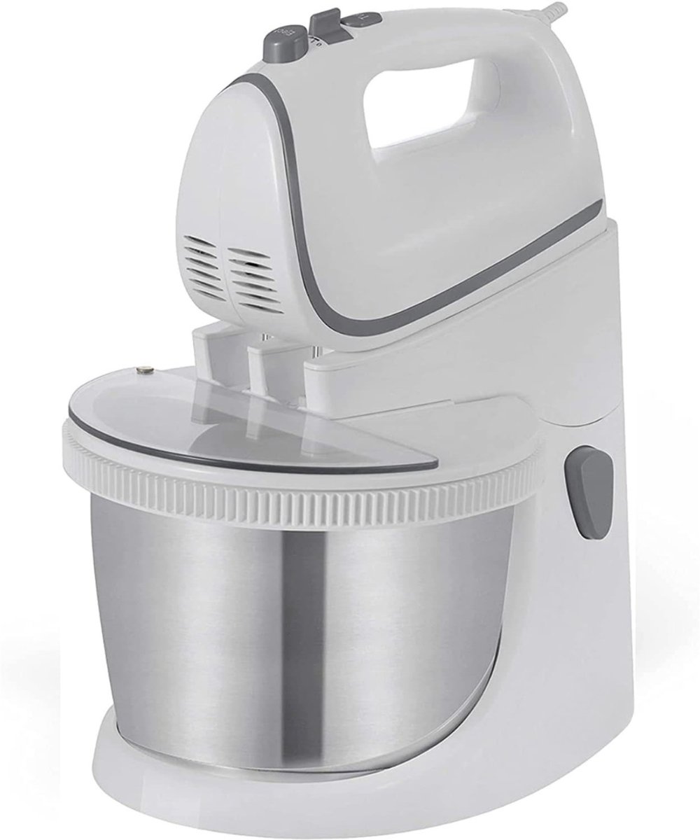 Florixa® Mixer met Mengkom - Keukenmachine - Keukenrobot - Inclusief Accessoires - Antraciet - Zilver - 25cm x 32cm x 25cm