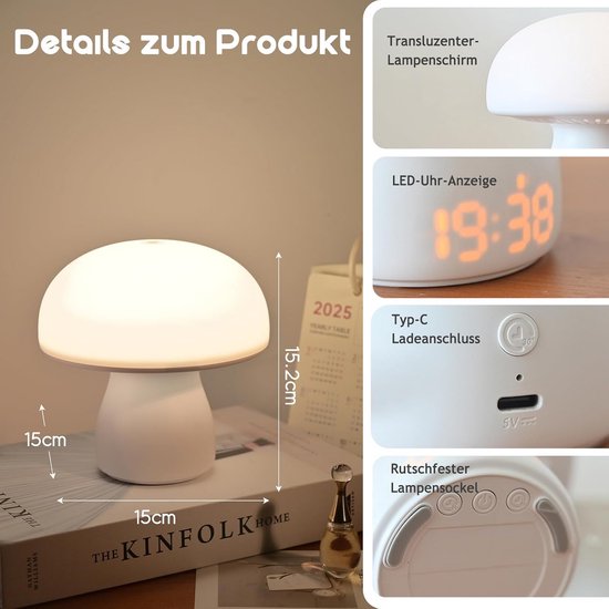 Paddenstoel Lamp - Paddestoel Lamp - Mushroom Lamp - Tafellamp — afbeelding 5