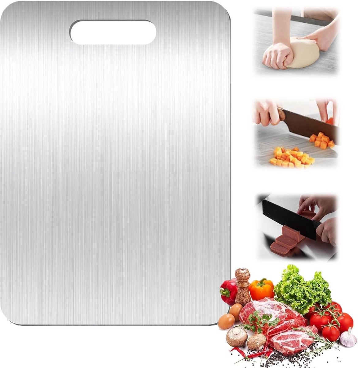Titanium Snijplank RVS voor Keuken en Buitenactiviteiten 39x28 cm