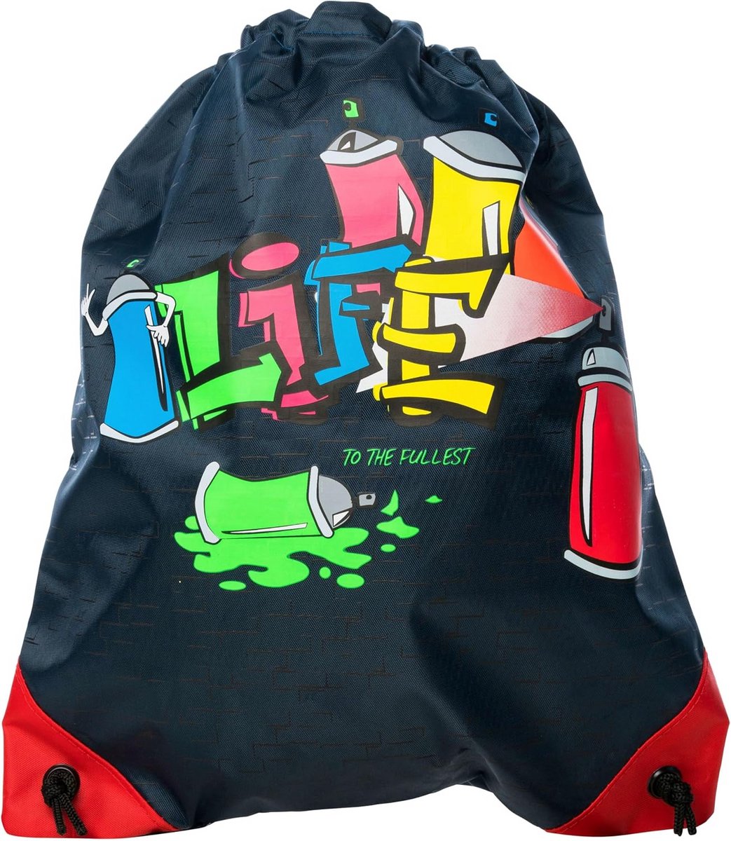 Sporttas met Graffiti Print Blauw