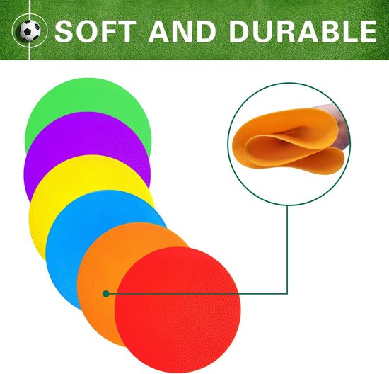 Set van 24 Antislip Vloermarkeringen 23 cm - Oefencones voor Sport, Behendigheid & Gym van Merkloos — afbeelding 4