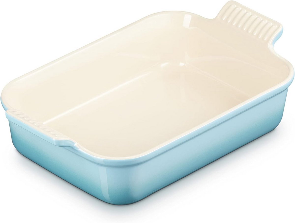 Rechthoekige Ovenschaal Aardewerk 26 cm 2,4 Liter Groenblauw