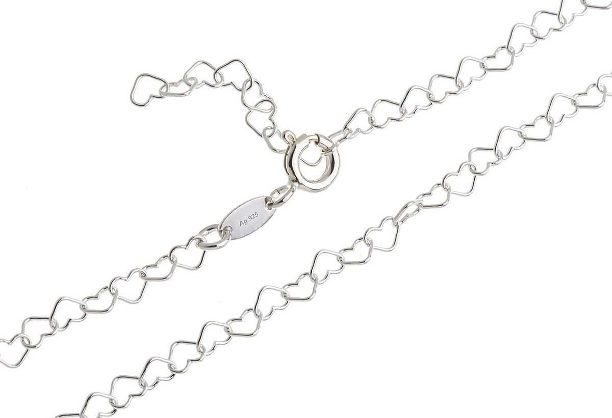 Verstelbaar Enkelbandje Hartjes 925 Zilver - Lengte 23-30 cm - Cadeau