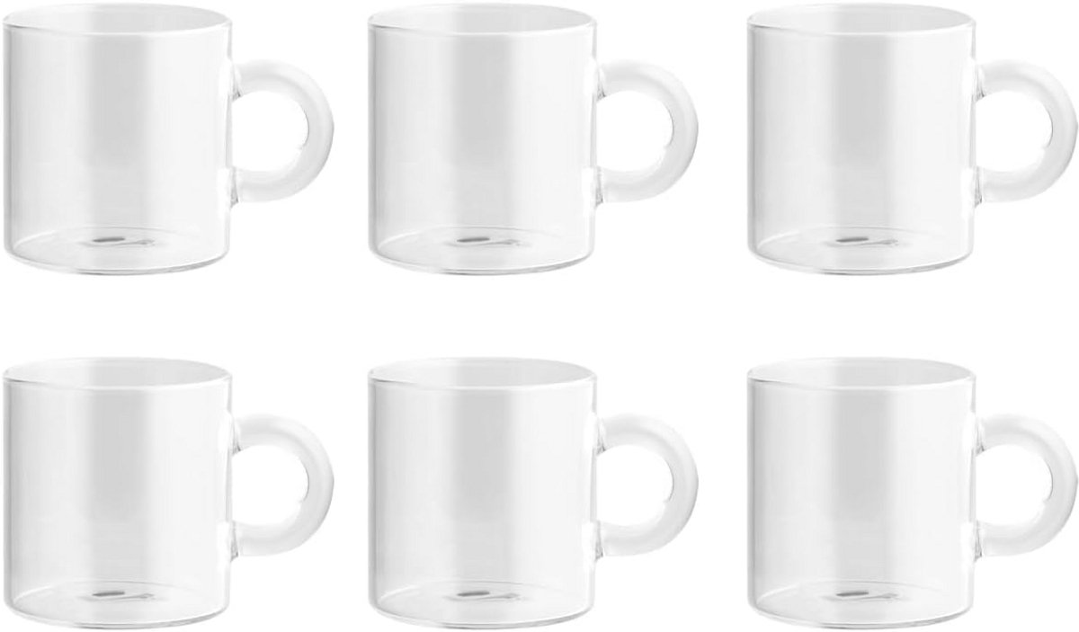 Set van 6 Cappuccinokopjes Glas Transparant 110 ml