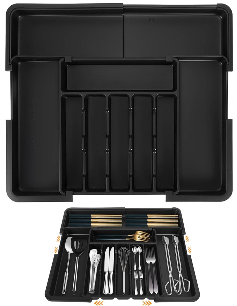 NBAP® Bestekbak - Lade Organizer - Besteklade -Zwart