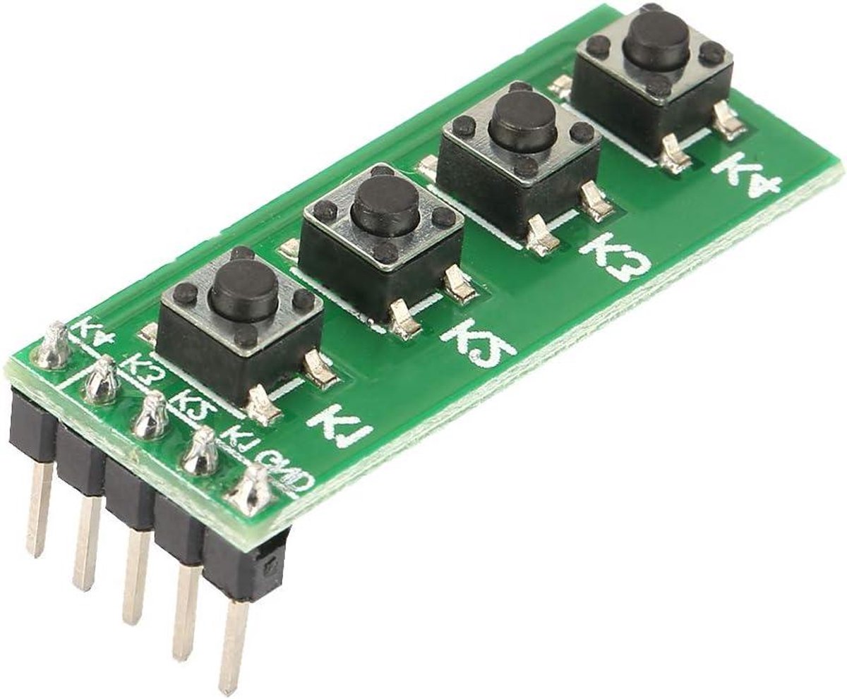 Toetsenbord met 4 knoppen - DIY project - Universele drukknopschakelaarmodule