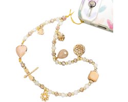 Liefdesblad Libelle Hanger - Acryl - Kristallen Kralen - Telefoonketting - Anti-Verlies - Polsband - Mobiele Telefoon Hanger