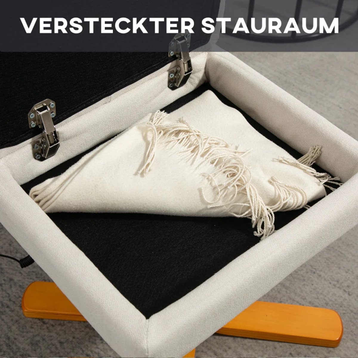 Exoluxe Relaxfauteuil Massagestoel met Afstandsbediening - Crèmewit - afbeelding 2