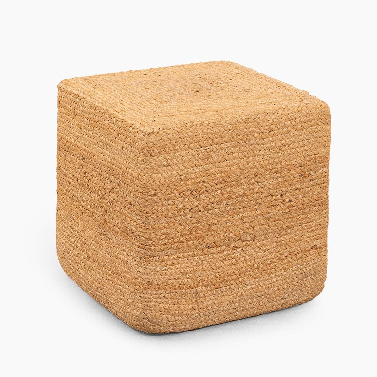 Vierkante Poef van Natuurlijk Jute voor een Warme Woonstijl