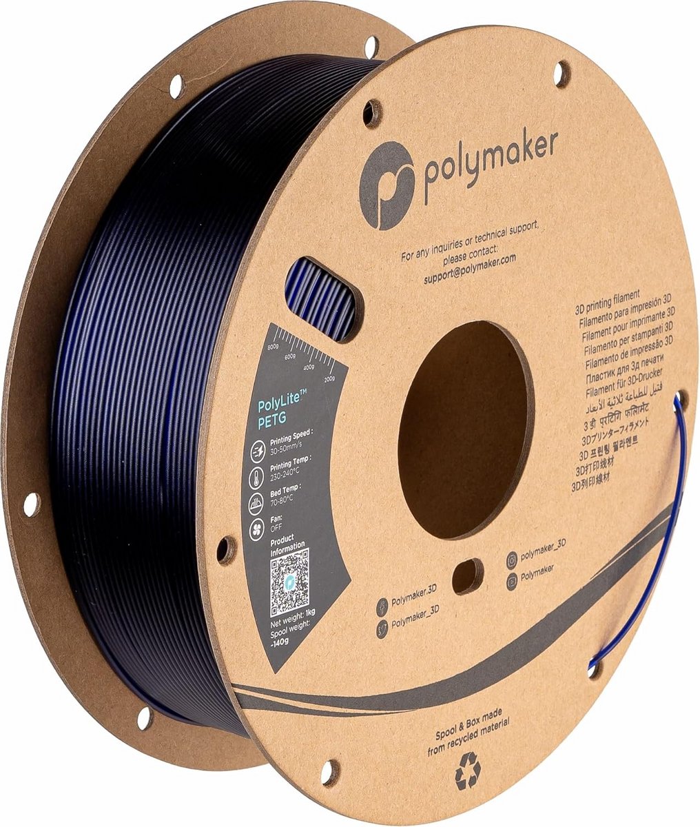 PETG 3D Printer Filament 1.75mm 1KG Transparant Blauw Hoge Kwaliteit