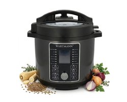 Wartmann Multicooker - Slowcooker - Rijst Koker - Snelkookpan - Sous Vide - BPA en PFAS Vrij - 6 liter - RVS Binnenpan - Duurzaam - Energiezuinig - Vaatwasserbestendig - 16 in 1 - Veilig